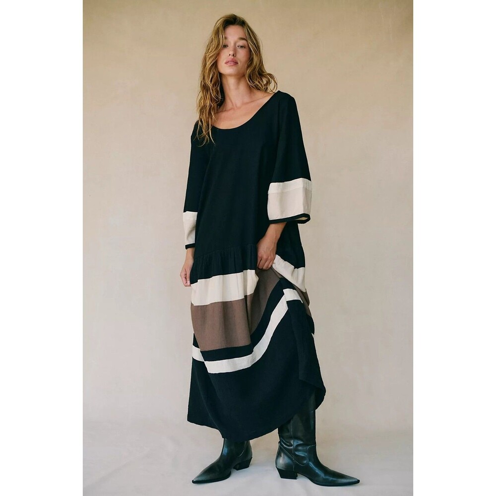 Free People Free Est Manda Midi Dress Colorblock Striped Printed S NEW 285159 - Picture 4 of 9